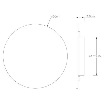 Globo - LED sieninis šviestuvas LED/14W/230V 3000K skersmuo 30 cm
