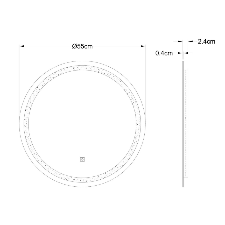 Globo - LED Pritemdomas sieninis veidrodis su apšvietimu LED/10W/230V 4000K diametras 55 cm