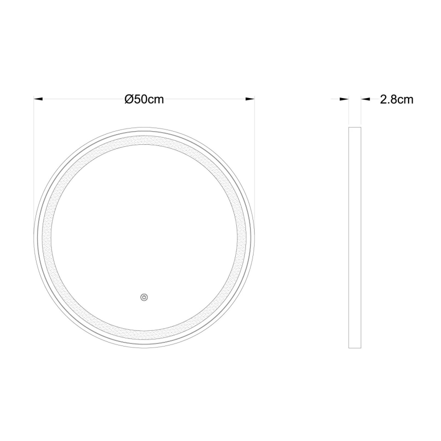 Globo - LED reguliuojamas sieninis veidrodis su apšvietimu LED/10W/230V 2700/4000/6500K skersmuo 50 cm