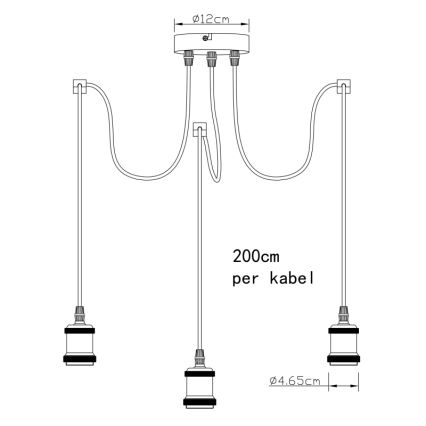Globo A32-3 - Pakabinamas sietynas OLIVER 3xE27/40W/230V voras