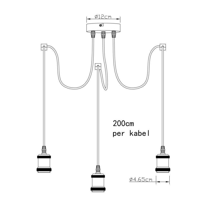 Globo A32-3 - Pakabinamas sietynas OLIVER 3xE27/40W/230V voras