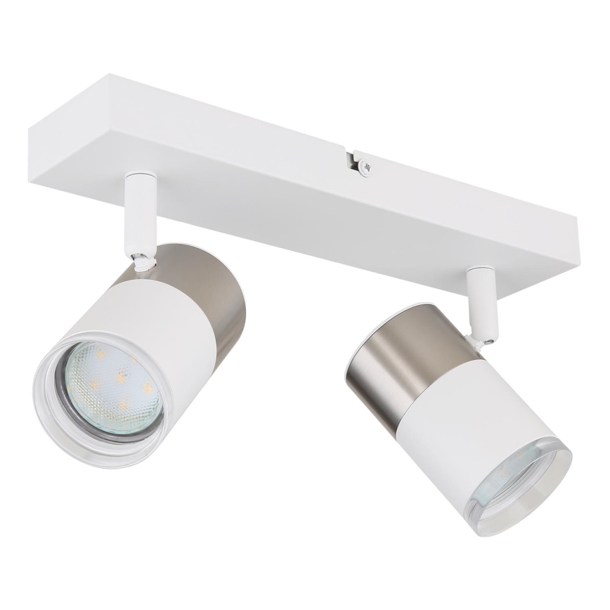 Globo - Akcentinis apšvietimas 2xGU10/25W/230V balta/matinis chromas
