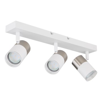 Globo - Akcentinis apšvietimas 3xGU10/25W/230V balta/matinis chromas