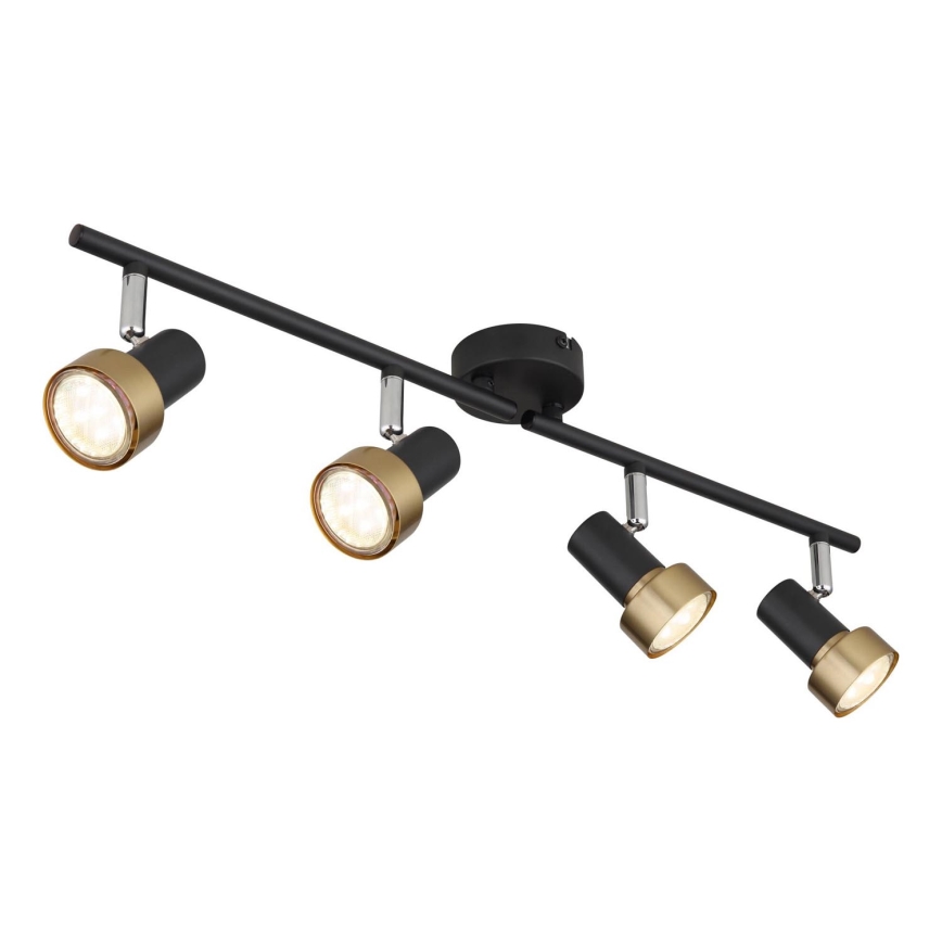Globo - Akcentinis apšvietimas  4xGU10/25W/230V juoda/auksas