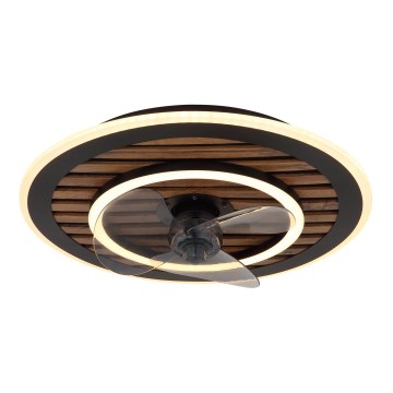 Globo - Dimeriuojamas LED lubinis ventiliatorius LED/36W/230V 2700-6000K juodas + nuotolinis valdymas