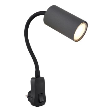 Globo - Kištukinis sieninis prožektorius 1xGU10/35W/230V juoda