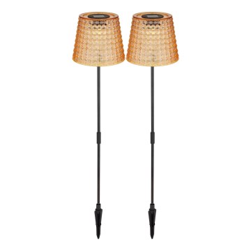 Globo - KOMPLEKTAS 2x LED apšvietimas, įkraunamas saulės energija LED/0,06W/3V IP44 oranžinė