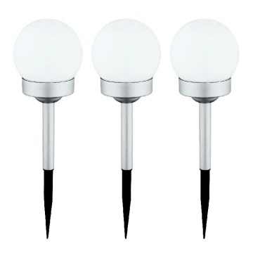 Globo - KOMPLEKTAS 3x LED apšvietimas, įkraunamas saulės energija LED/0,06W/3V 4000K diametras 10 cm IP44