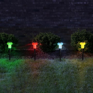 Globo - KOMPLEKTAS 4x LED RGB šviestuvas, įkraunamas saulės energija LED/0,05W/3V IP44