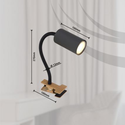 Globo – Lanksti lempa su segtuku 1xGU10/25W/230V pilka/ruda