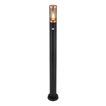 Globo - Lauko šviestuvas su jutikliu 1xE27/15W/230V IP44 110 cm juoda/varis