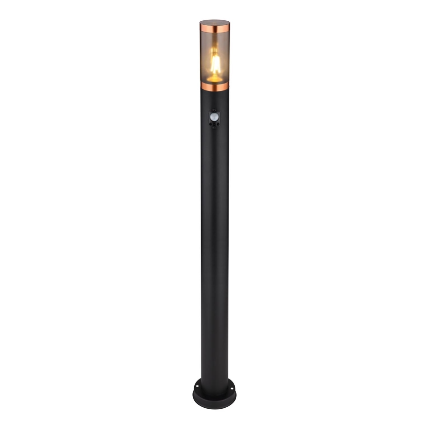 Globo - Lauko šviestuvas su jutikliu 1xE27/15W/230V IP44 110 cm juoda/varis