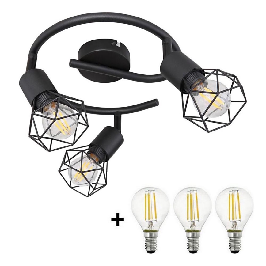 Globo - LED akcentinis šviestuvas 3xE14/6W/230V juoda