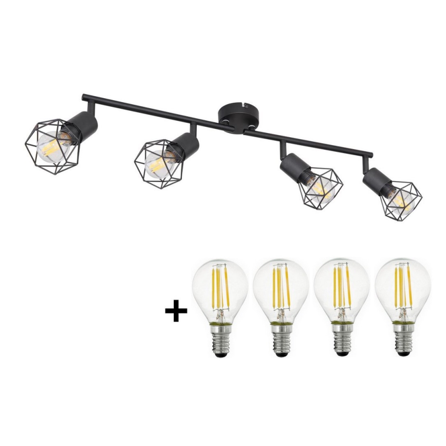 Globo - LED akcentinis šviestuvas 4xE14/6W/230V juoda