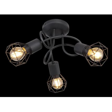 Globo - LED Ant pagrindo montuojamas sietynas 3xE14/6W/230V juoda