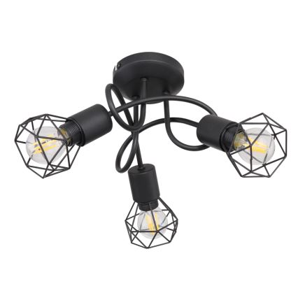 Globo - LED Ant pagrindo montuojamas sietynas 3xE14/6W/230V juoda