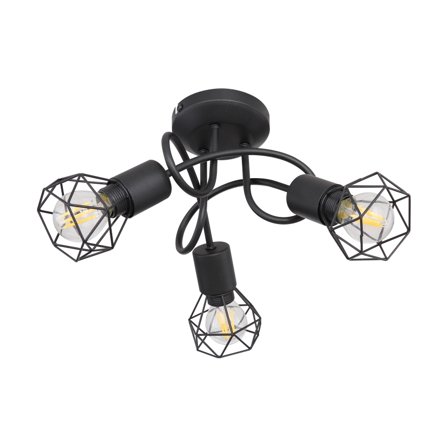Globo - LED Ant pagrindo montuojamas sietynas 3xE14/6W/230V juoda