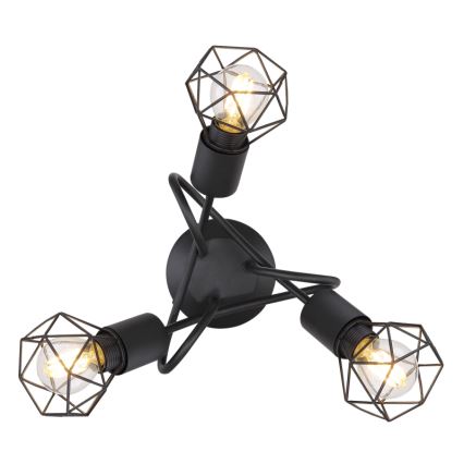 Globo - LED Ant pagrindo montuojamas sietynas 3xE14/6W/230V juoda