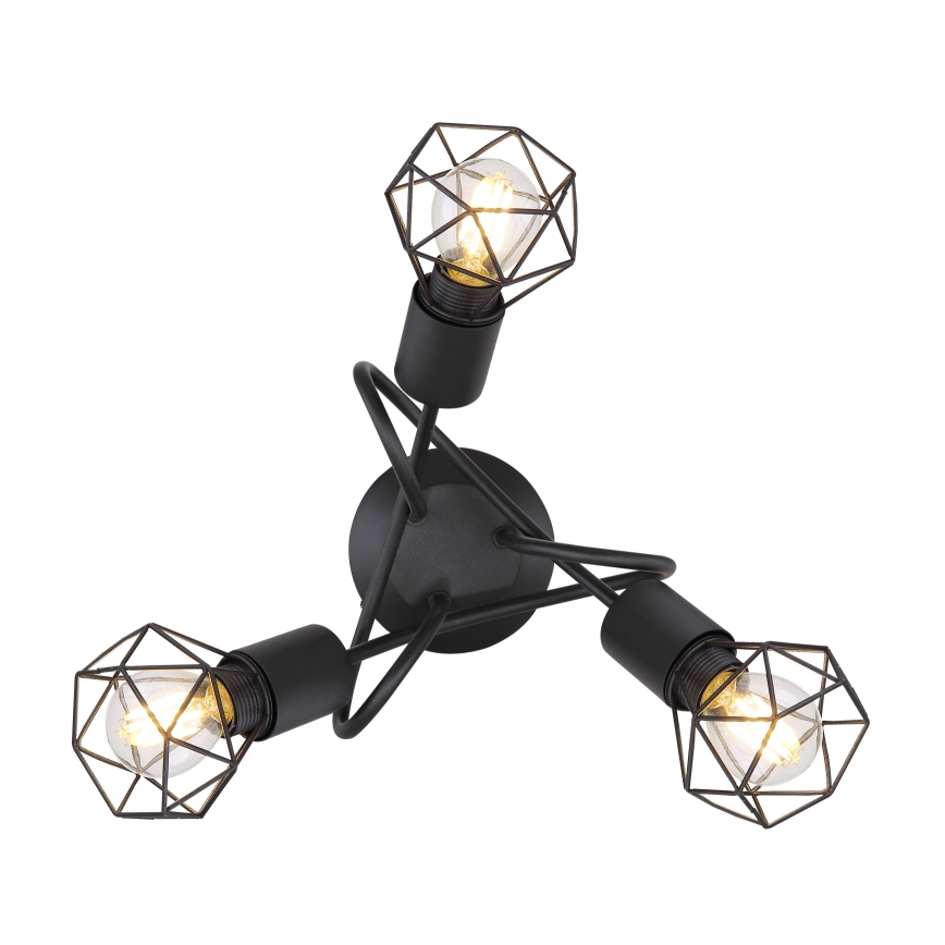 Globo - LED Ant pagrindo montuojamas sietynas 3xE14/6W/230V juoda