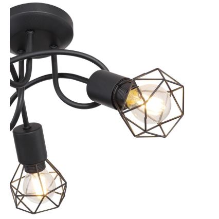 Globo - LED Ant pagrindo montuojamas sietynas 3xE14/6W/230V juoda