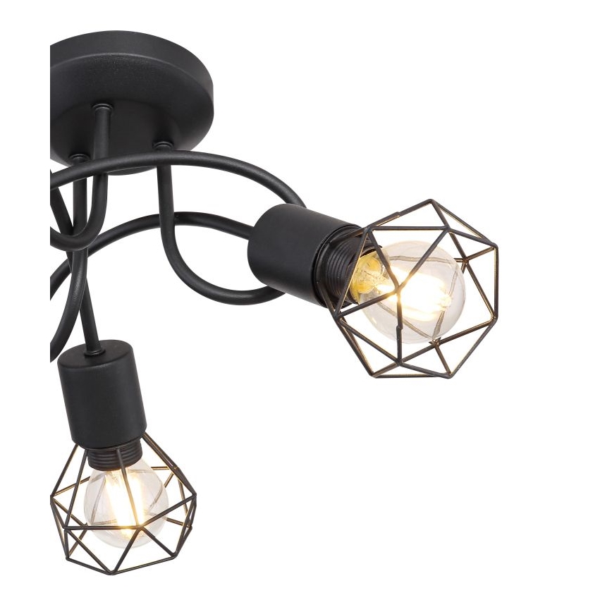 Globo - LED Ant pagrindo montuojamas sietynas 3xE14/6W/230V juoda