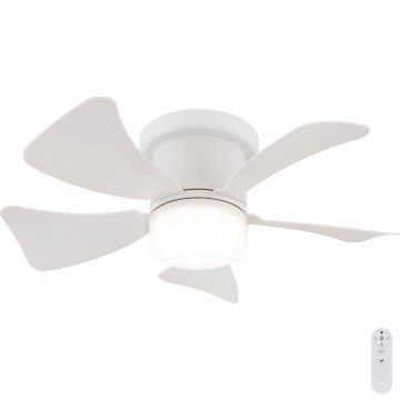 Globo - LED Dimeruojamas lubinis ventiliatorius LED/10W/230V 3000-6500K balta + nuotolinio valdymo pultas