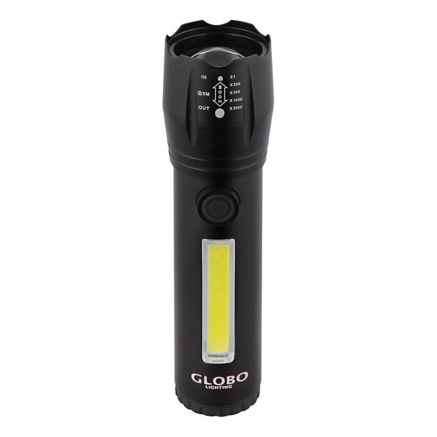 Globo - LED įkraunamas žibintuvėlis LED/3W/5V + COB/3W 5500K 1200 mAh