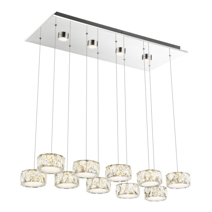 Globo - LED Pakabinamas sietynas LED/92W/230V 4000K blizgus chromas/permatoma