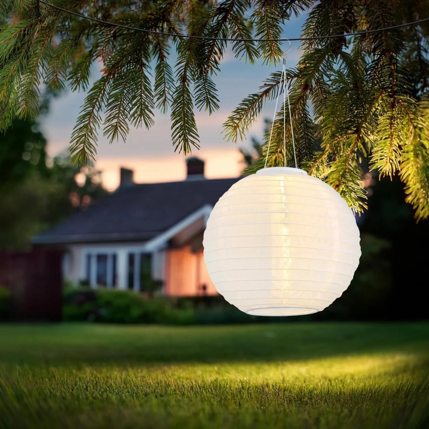 Globo - LED Pakabinamas šviestuvas, įkraunamas saulės energija LED/0,5W/3V IP44 balta 300 mAh
