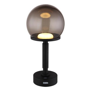 Globo - LED Pritemdoma įkraunama jutiklinė stalinė lempa LED/2,5W/5V 1800mAh 2700/4000/6500K juoda