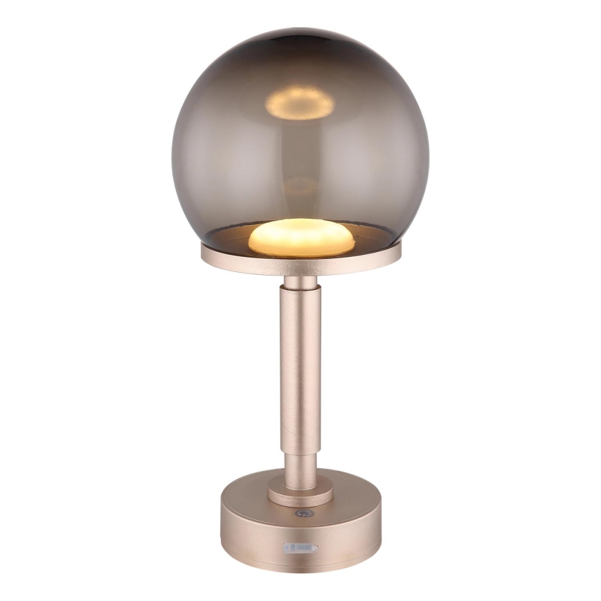 Globo - LED Pritemdoma įkraunama jutiklinė stalinė lempa LED/2,5W/5V 1800mAh 2700/4000/6500K Rožinis auksas