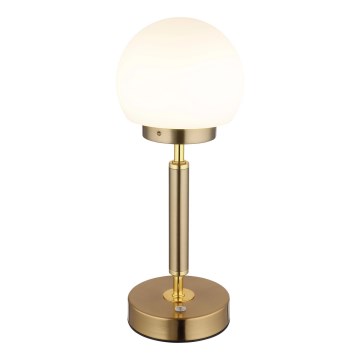 Globo - LED Pritemdoma įkraunama jutiklinė stalinė lempa LED/2,5W/5V 1800mAh 2700/4000/6500K žalvaris
