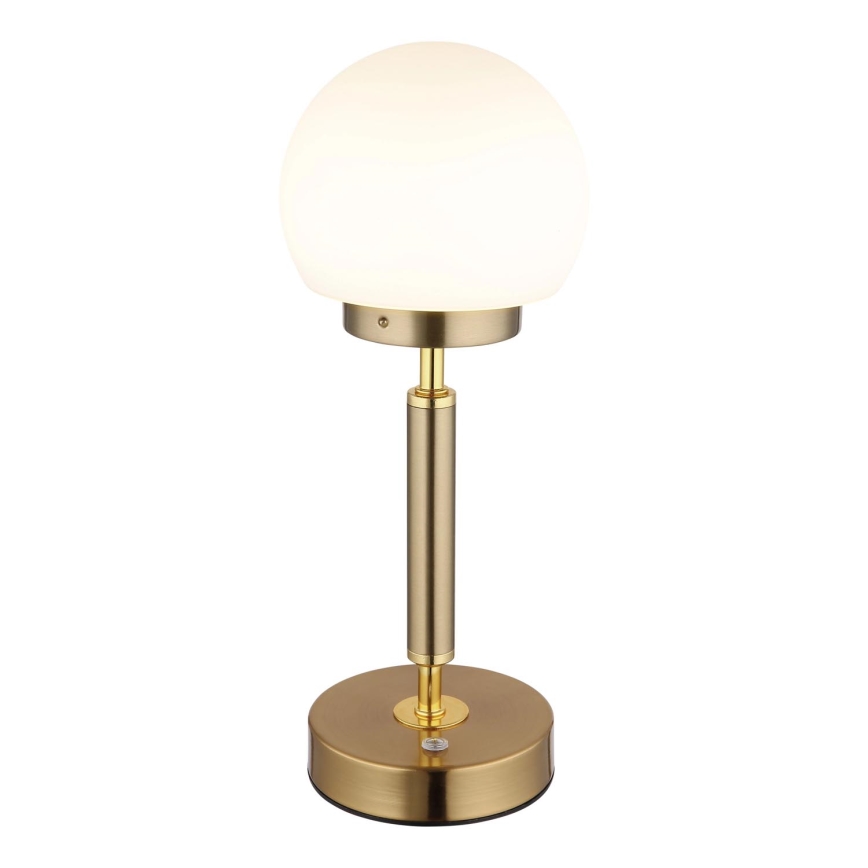 Globo - LED Pritemdoma įkraunama jutiklinė stalinė lempa LED/2,5W/5V 1800mAh 2700/4000/6500K žalvaris