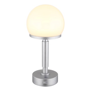 Globo - LED Pritemdoma įkraunama jutiklinė stalinė lempa LED/2,5W/5V 1800mAh 2800K sidabras