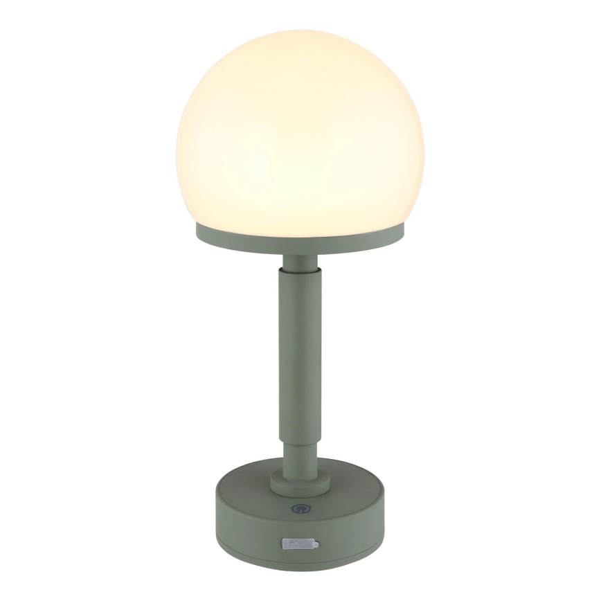 Globo - LED Pritemdoma įkraunama jutiklinė stalinė lempa LED/2,5W/5V 1800mAh 2800K žalia