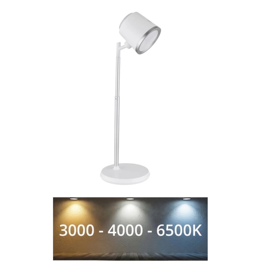 Globo - LED pritemdomas, liečiamas stalinis šviestuvas 4in1 LED/6W/3,7V 3000K/4000K/6500K 1500 mAh USB balta
