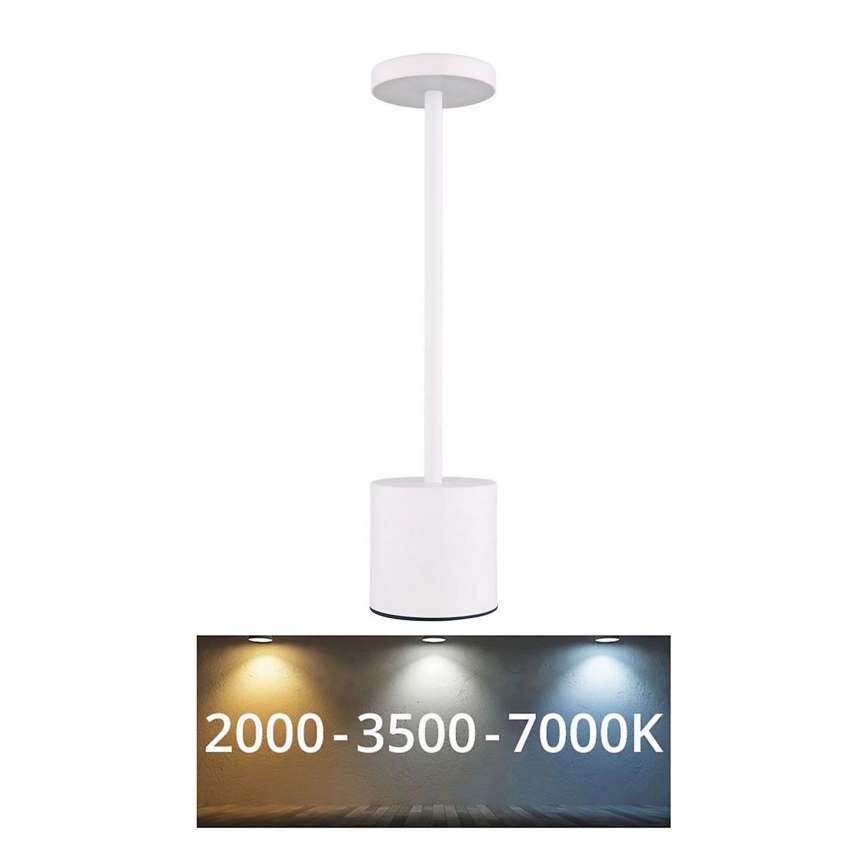 Globo - LED pritemdomas, liečiamas stalinis šviestuvas LED/1,2W/3,7V 2000K/3500K/7000K 1200 mAh USB balta