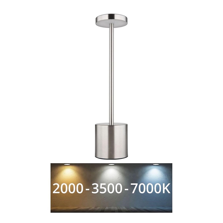 Globo - LED pritemdomas, liečiamas stalinis šviestuvas LED/1,2W/3,7V 2000K/3500K/7000K 1200 mAh USB matinis chromas
