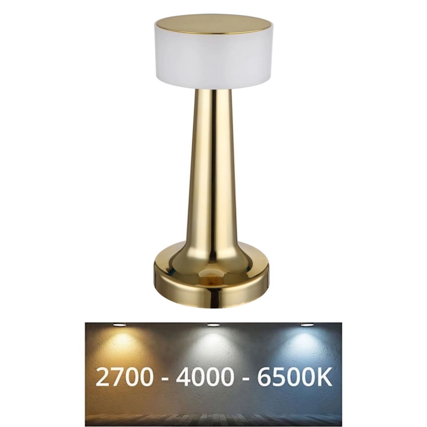 Globo - LED pritemdomas, liečiamas stalinis šviestuvas LED/1W/3,7V 2700K/4000K/6500K 800 mAh USB auksas
