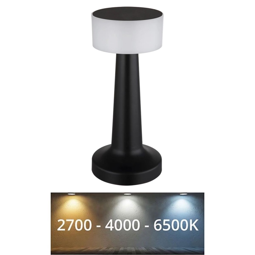 Globo - LED pritemdomas, liečiamas stalinis šviestuvas LED/1W/3,7V 2700K/4000K/6500K 800 mAh USB juoda