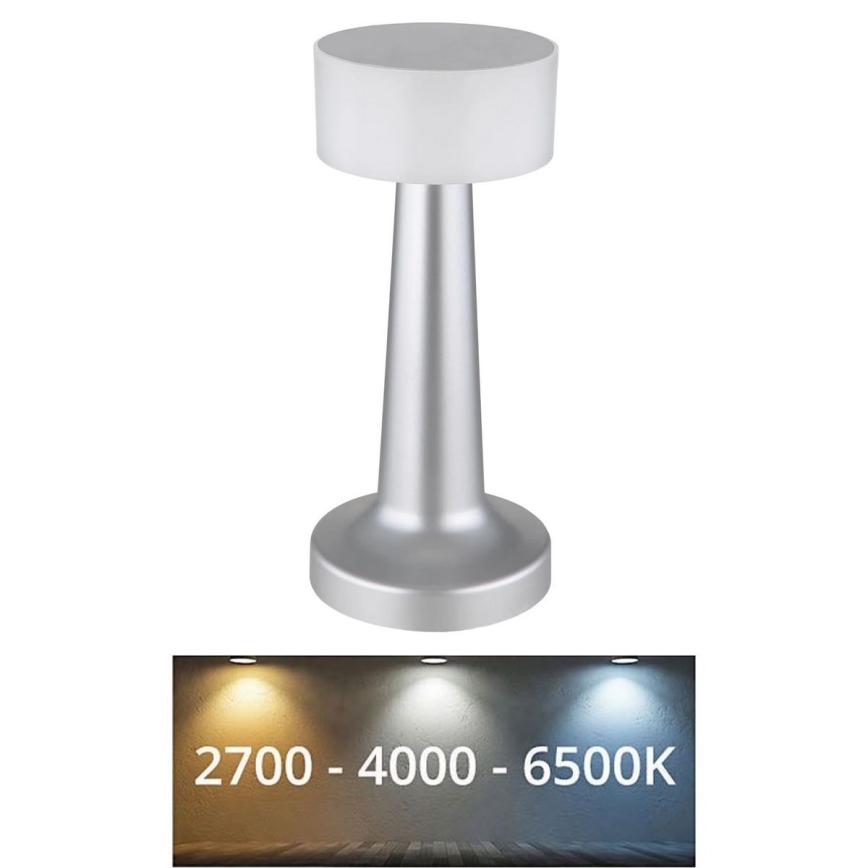 Globo - LED pritemdomas, liečiamas stalinis šviestuvas LED/1W/3,7V 2700K/4000K/6500K 800 mAh USB matinis chromas