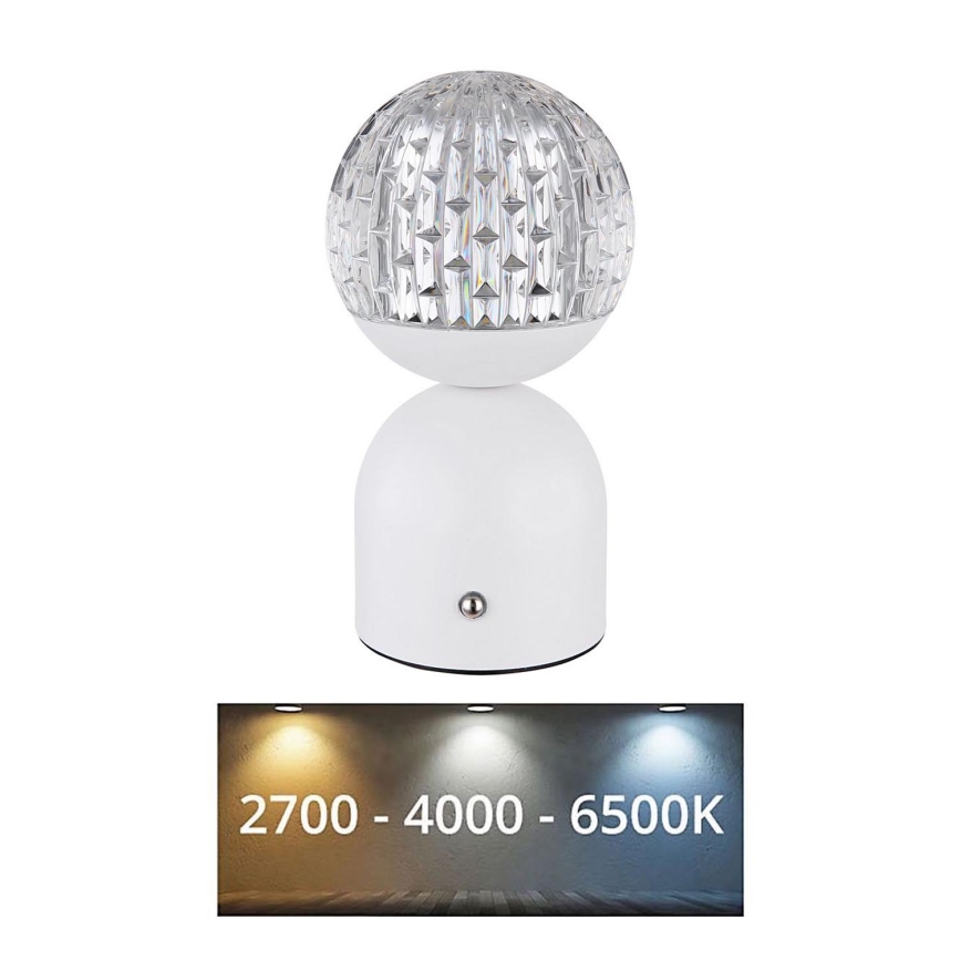 Globo - LED pritemdomas, liečiamas stalinis šviestuvas LED/2W/5V 2700/4000/65000K 1800 mAh balta