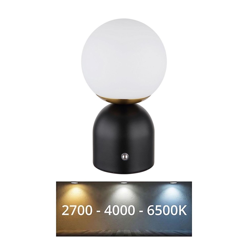 Globo - LED pritemdomas, liečiamas stalinis šviestuvas LED/2W/5V 2700/4000/65000K 1800 mAh juoda