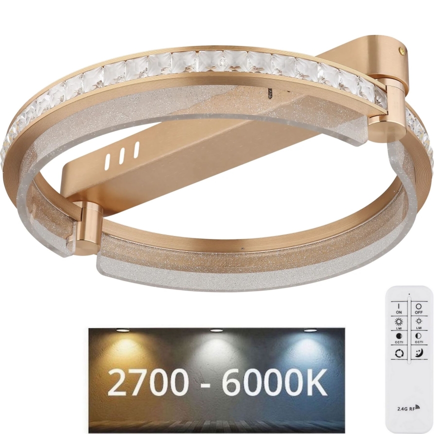 Globo - LED Pritemdomi krištoliniai lubiniai šviestuvai LED/36W/230V 2700K-6000K + nuotolinio valdymo pultas