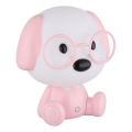 Globo - LED reguliuojama įkraunama vaikų naktinė lempa LED/1W/5V 500 mAh rožinė