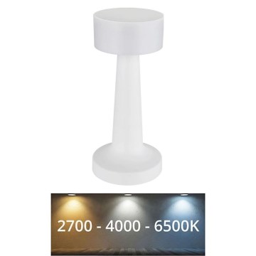 Globo - LED reguliuojama jutiklinė stalinė lempa LED/1W/3,7V 2700K/4000K/6500K 800 mAh USB balta