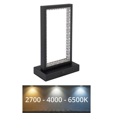 Globo - LED reguliuojama jutiklinė stalinė lempa LED/3W/3,7V 2700K/4000K/6500K 1800 mAh USB juoda