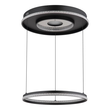 Globo - LED Reguliuojamas pakabinamas sietynas LED/54W/230V 2700-6500K diametras 60 cm juoda + nuotolinio valdymo pultas