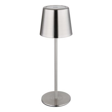 Globo - LED reguliuojamo ryškumo, lietimu valdoma įkraunama stalinė lempa LED/2W/3,7V 3000/4000/6000K 2200 mAh blizgus chromas
