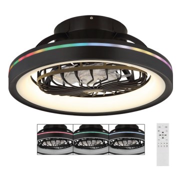 Globo - LED RGB Pritemdomas lubinis ventiliatorius LED/40W/230V 2700-6500K + nuotolinio valdymo pultas